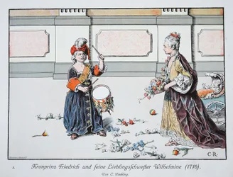 Principe ereditario Federico e sua sorella preferita, Wilhelmine, 1716